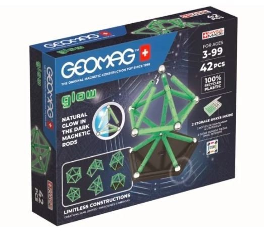 

Klocki magnetyczne Geomag Glow Recycled 42 el