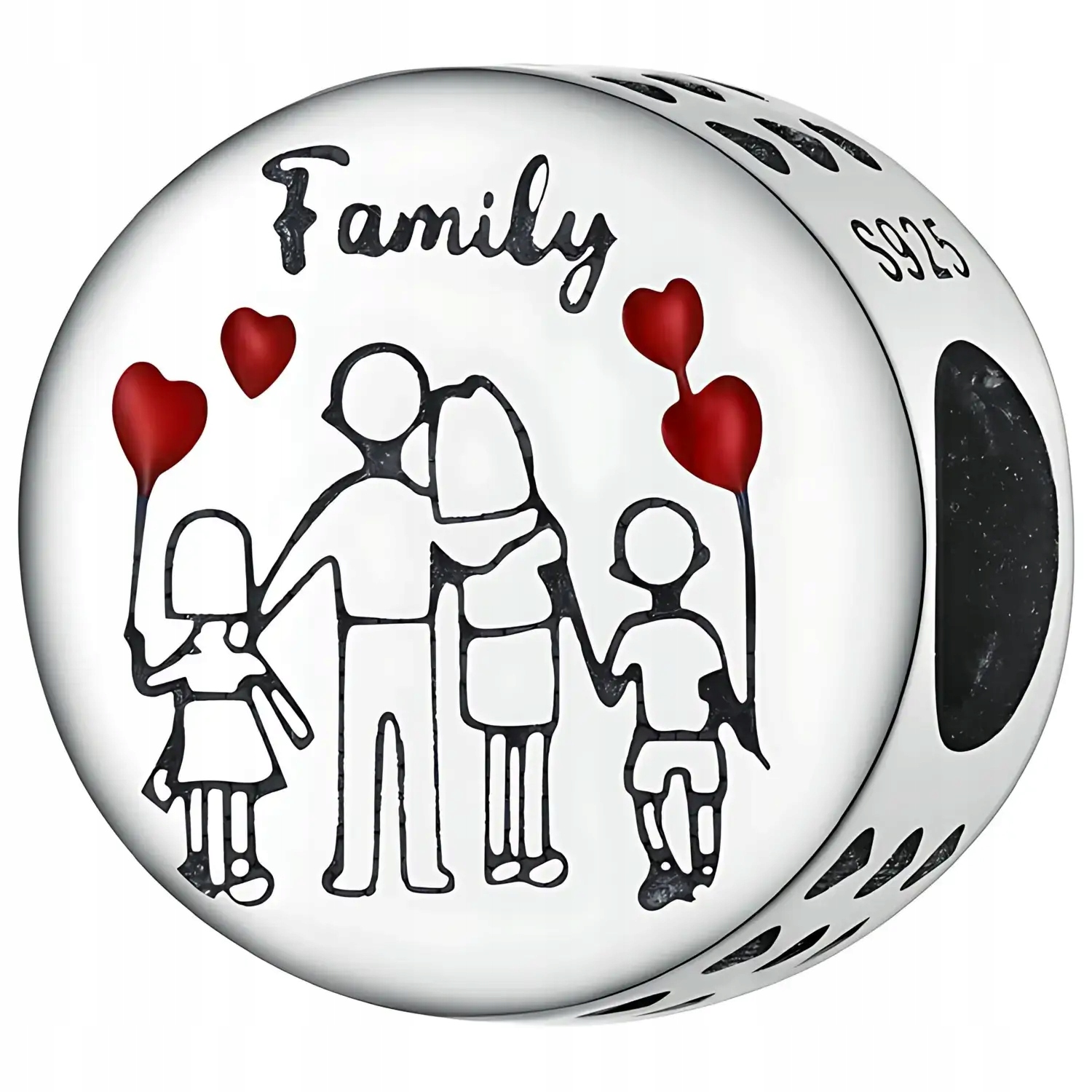 Charms Přívěsek Stříbro 925 Rodina Family Srdce Máma Táta Děti Láska