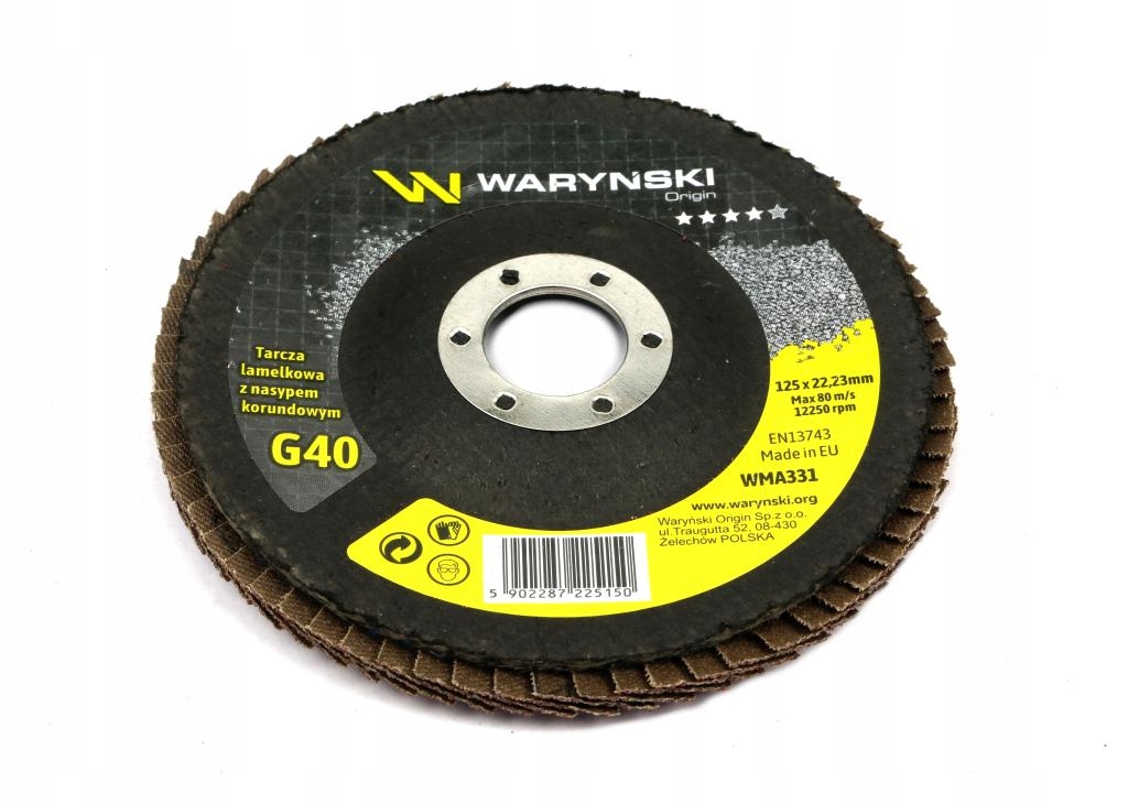 Tarcza do szlifierki 125 mm lamelkowa z elektrokorundem GR40 (sprzedawana p