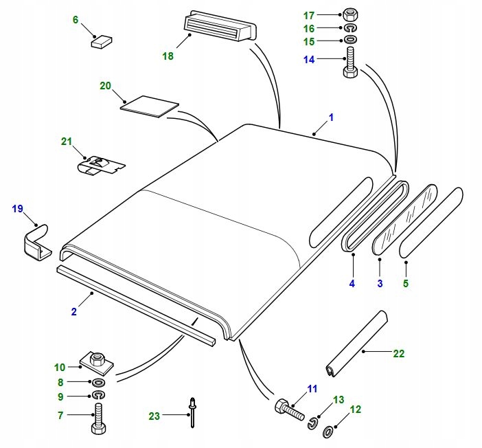 Uszczelka szyby dachowej do Land Rover Defender Part number DBF500030