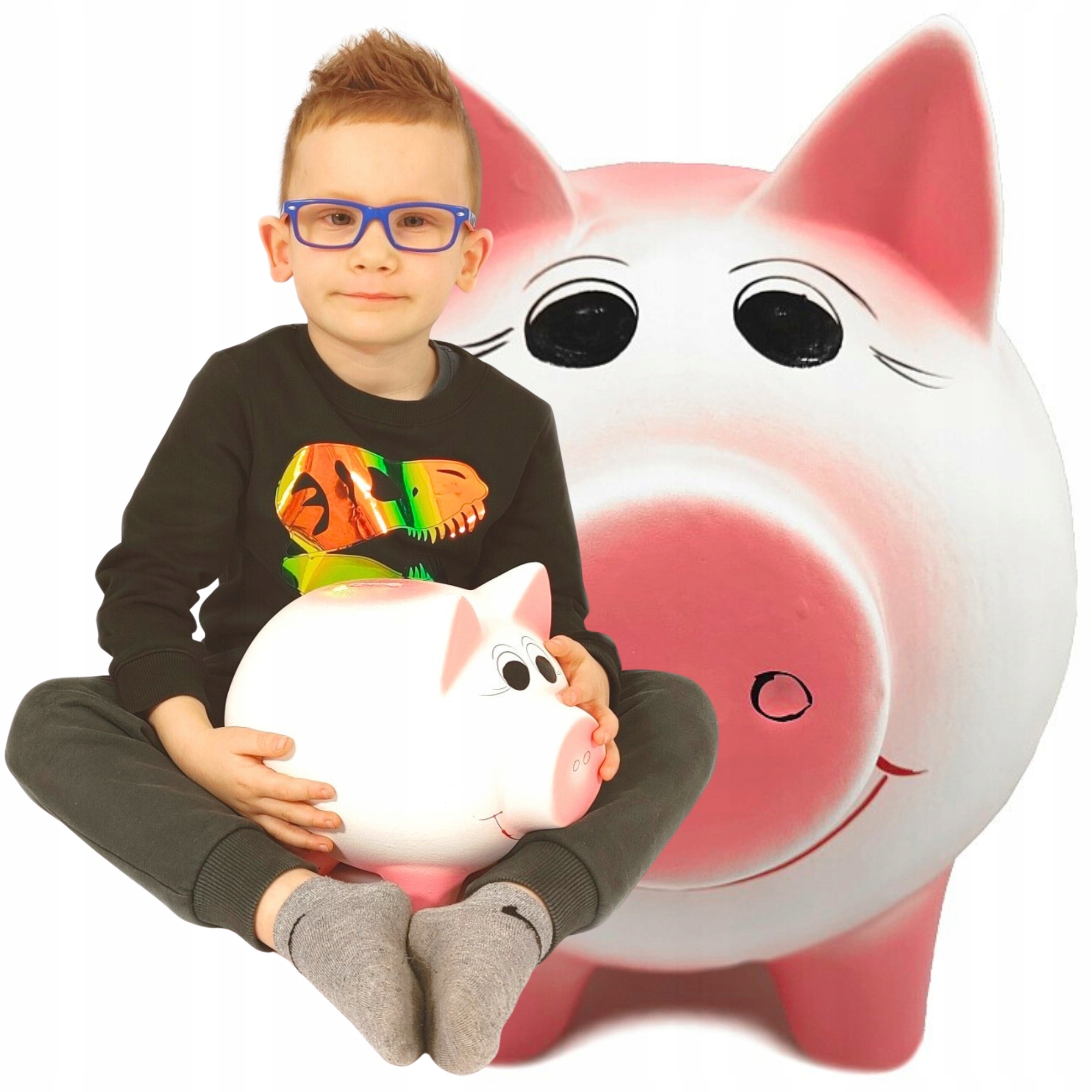 Pokladnička Na Rozbití Bílá velká Keramická prostorná bez otevírání Gigant