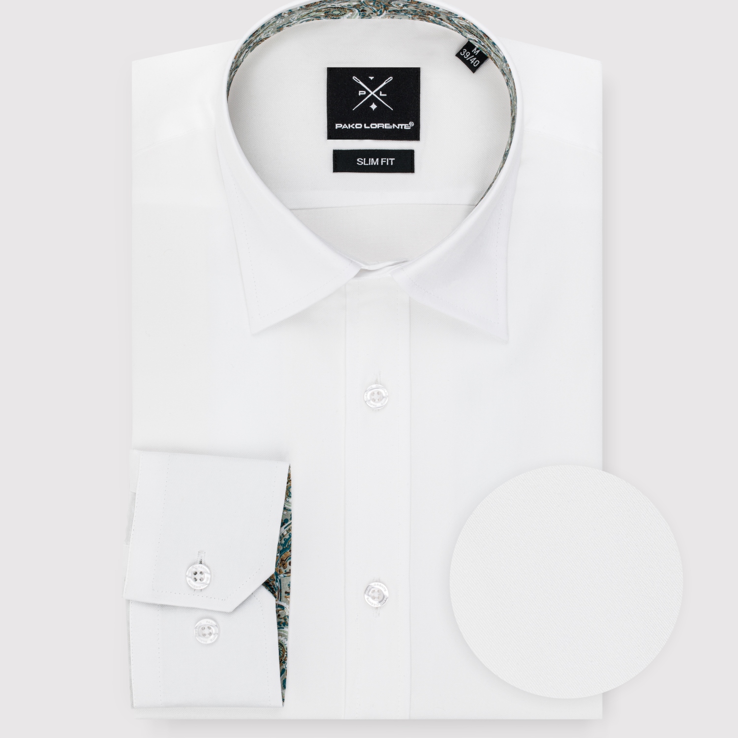 Bílá pánská košile s kontrastním lemováním Pako Lorente vel XXL