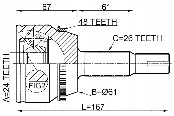 FEBEST PRZEGUB PÓŁOSI ZEWNĘTRZNY TOYOTA CAMRY NAP ACV30 MCV3 Producent części Febest