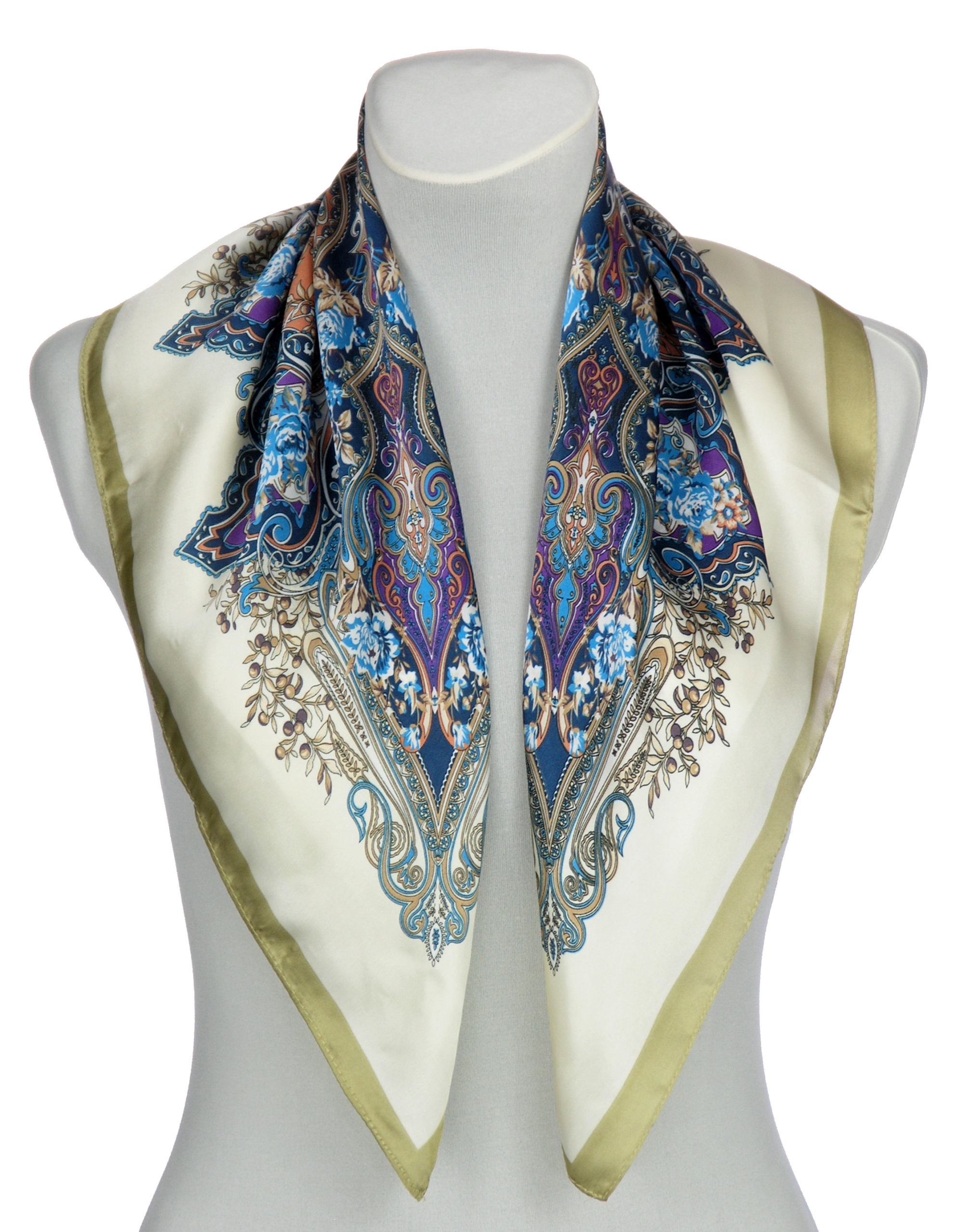 APASZKA JAK JEDWAB W BIZANTYJSKIE ORNAMENTY 70/70 cm