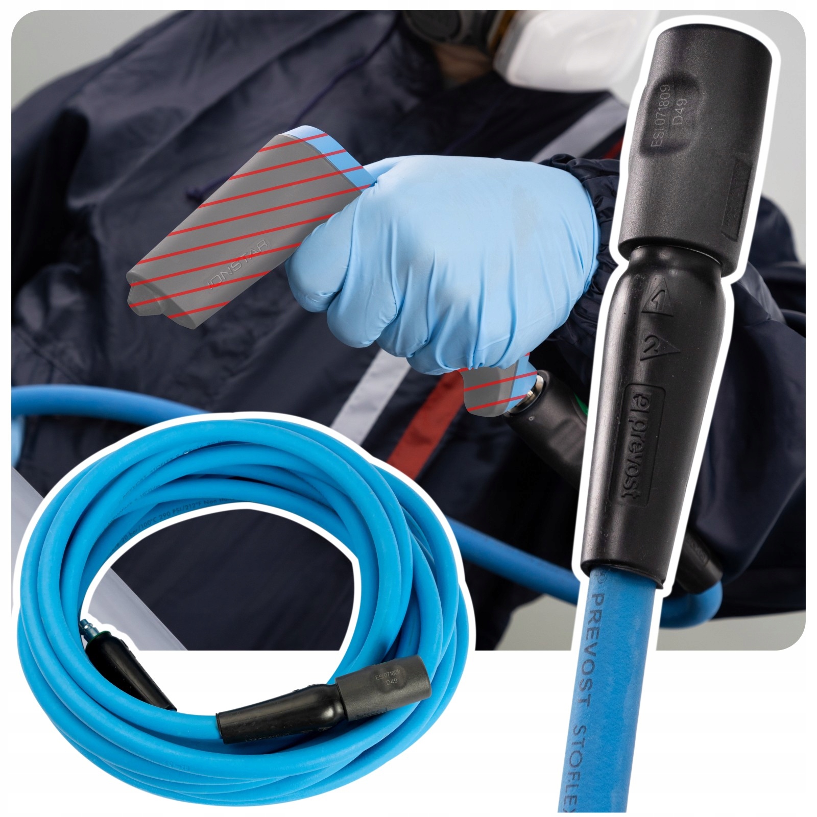 Hadice stlačeného vzduchu pro antistatickou pistoli Ionstar