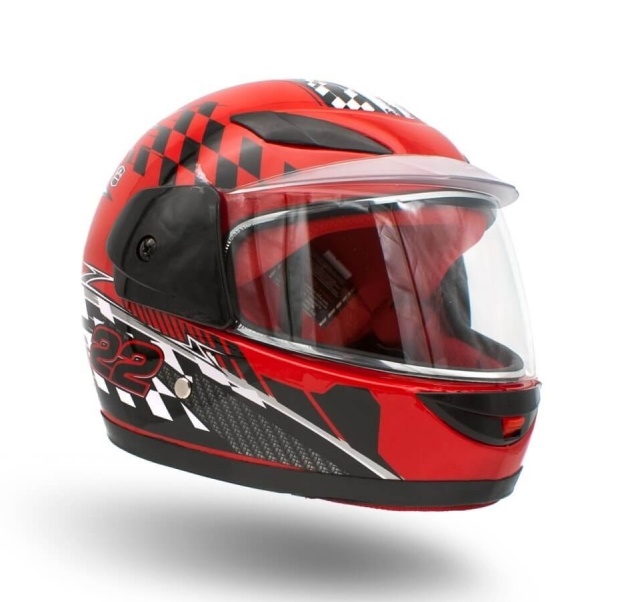 Kask Crosowy Mini Dla dzieci z szybką Czerwony roz.M Enduro Quad Atv