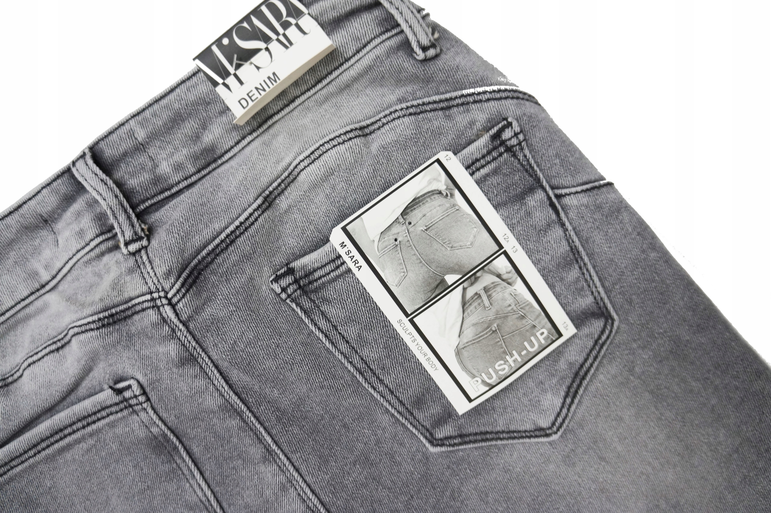 M.SARA WYSZCZUPLAJĄCE SPODNIE/JEANSY WYSOKI STAN Stan (wysokość w pasie) wysoki