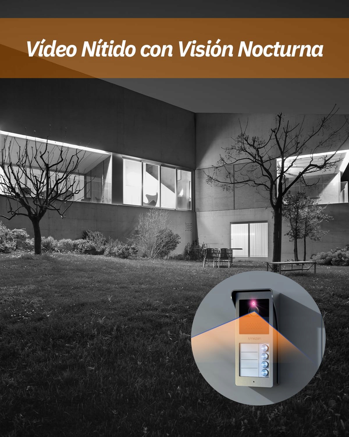 TMEZON Wideodomofon 4-Rodziny 7-Calowy Monitor Kamera HD 2-Drożny Audio — miniatura 5