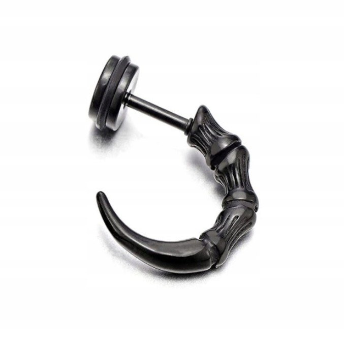 Kolczyk Do Ucha Pazur, Ogon Róg Punk Gothic STAL Marka Inna marka