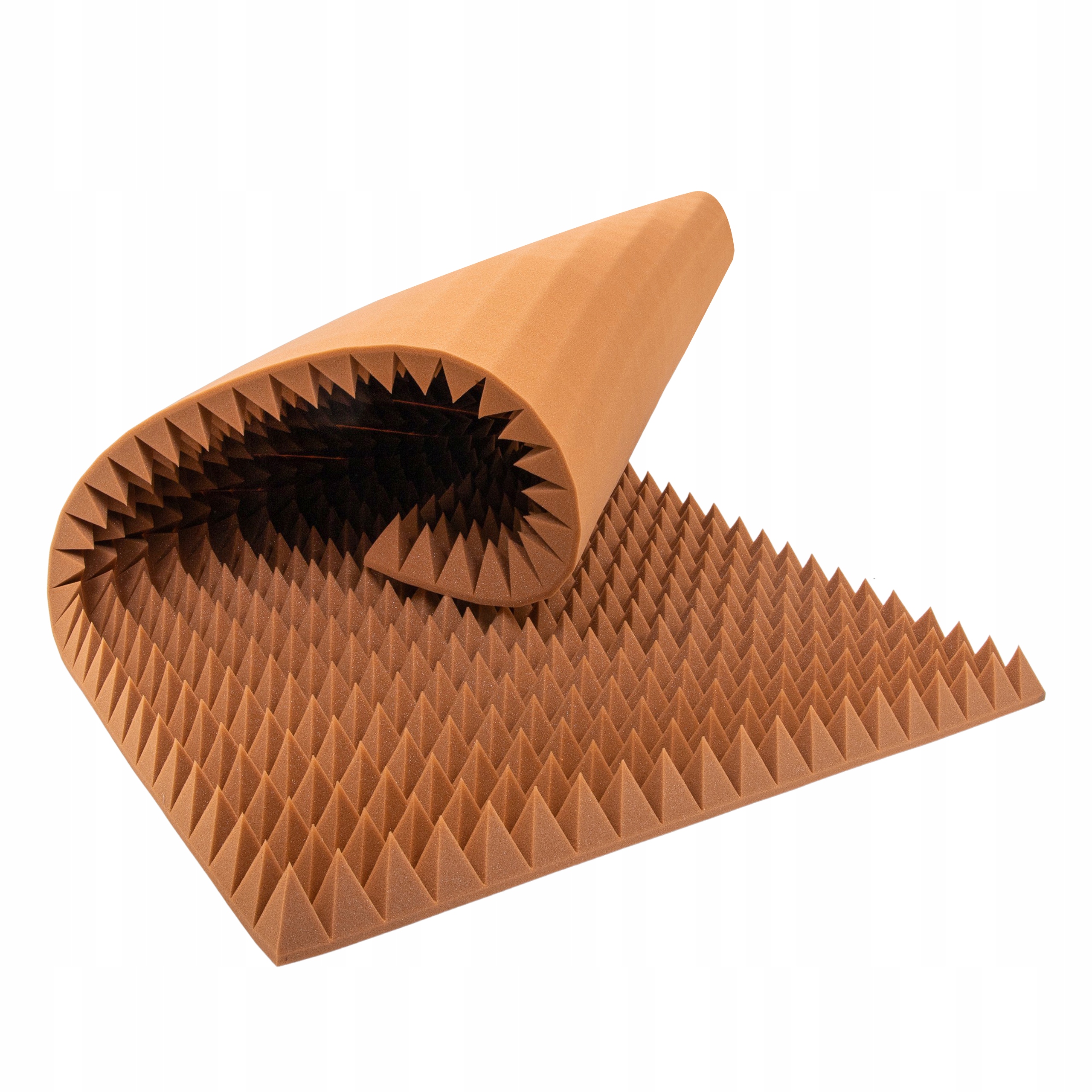 Akustická pěnová pyramida 7 cm hnědá 200 x 100 cm tlumící podložka houbička