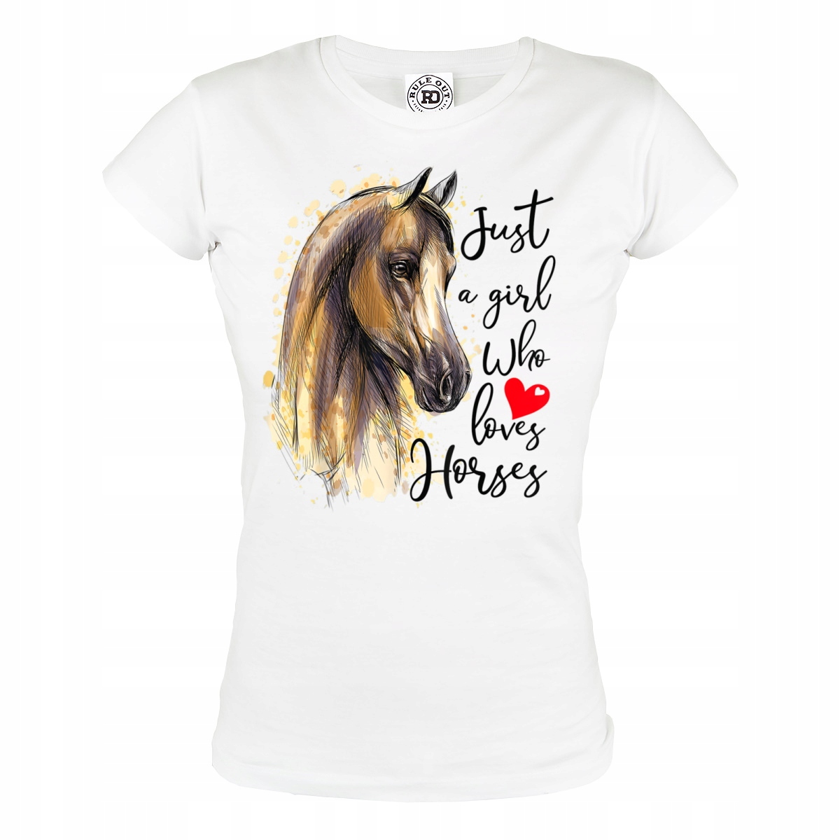 

Damska Koszulka Z Koniem Who Loves Horses Koń