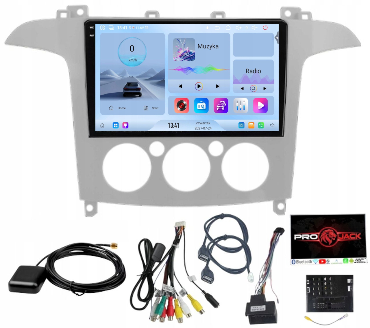 Navigační Rádio Gps Android Carplay Bt Ford Smax Galaxy Wifi 4GB 64GB Sim