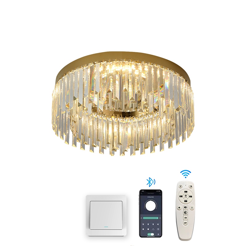 Lampa kryształowa sufitowa żyrandol plafon pilot 50 cm do salonu sypialni