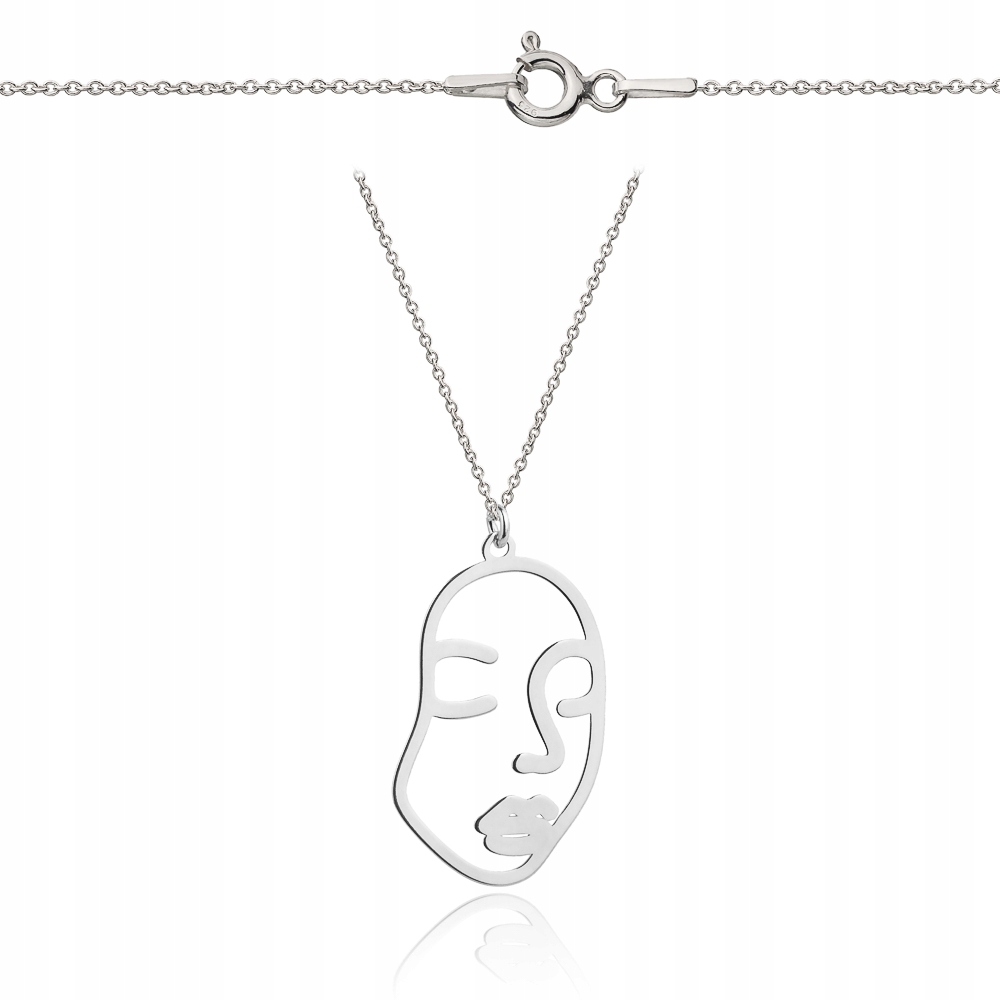 Náhrdelník obličej ústa žena hlava stříbro 925