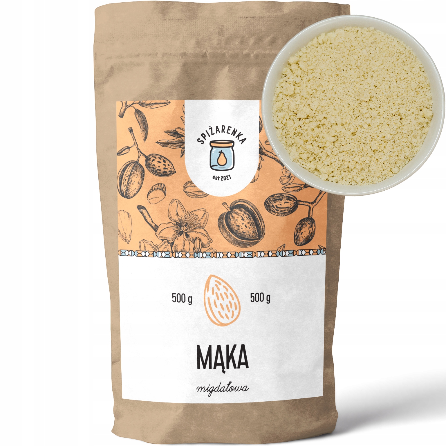 Levně 2x Mandlová Mouka 500g Keto mandle Mleté bez Velkého Balení Spiżarenka