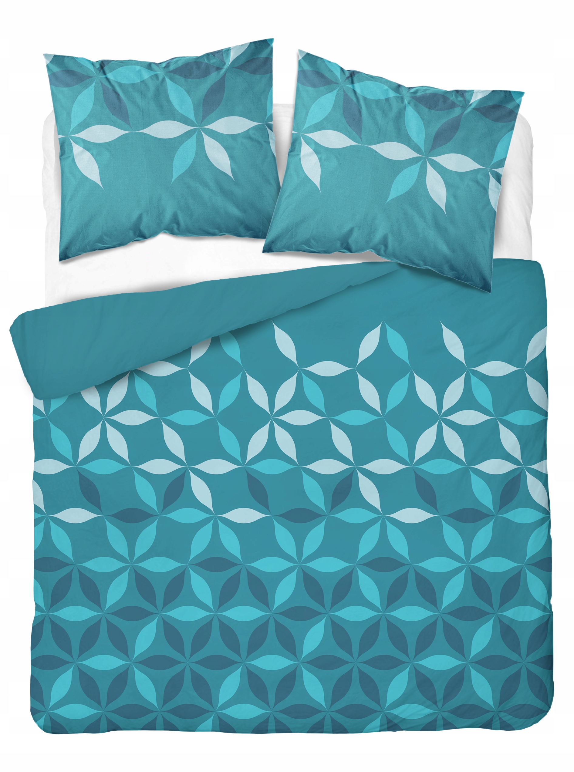 

Pościel Bawełniana 220x200 turkusowa liście