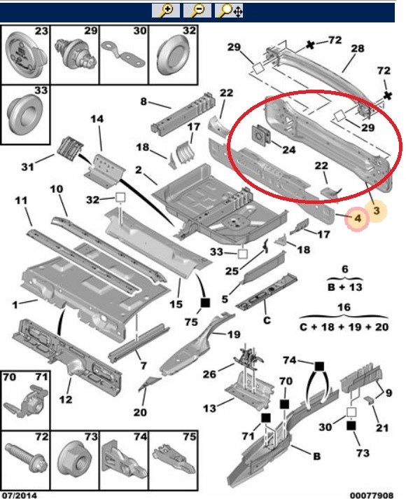 PAS TYLNY PEUGEOT 5008 - 7243EW Producent części Groupe PSA