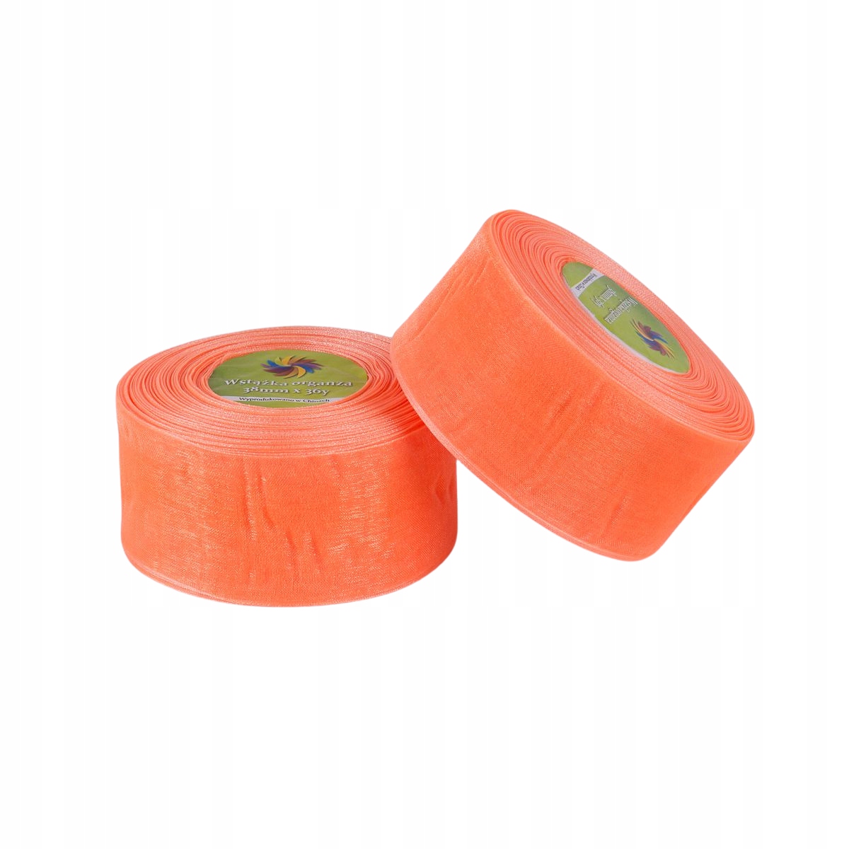 Wstążka Organza Łososiowa Łososiowy 38mm x 36y