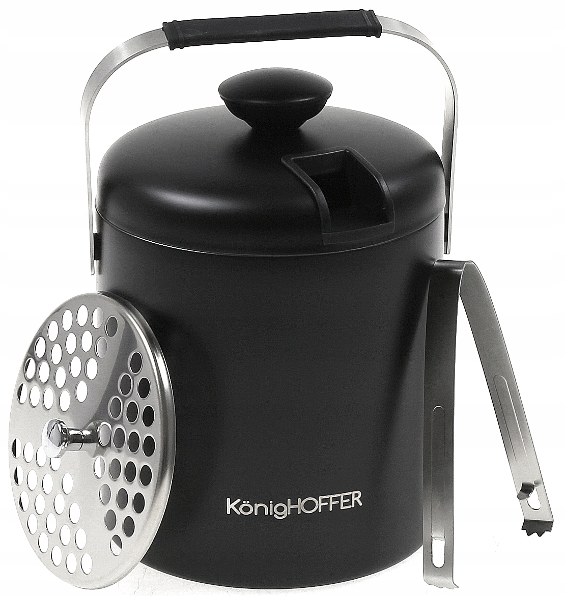 

Wiaderko do Lodu ze szczypcami Pojemnik 1,3 Czarny