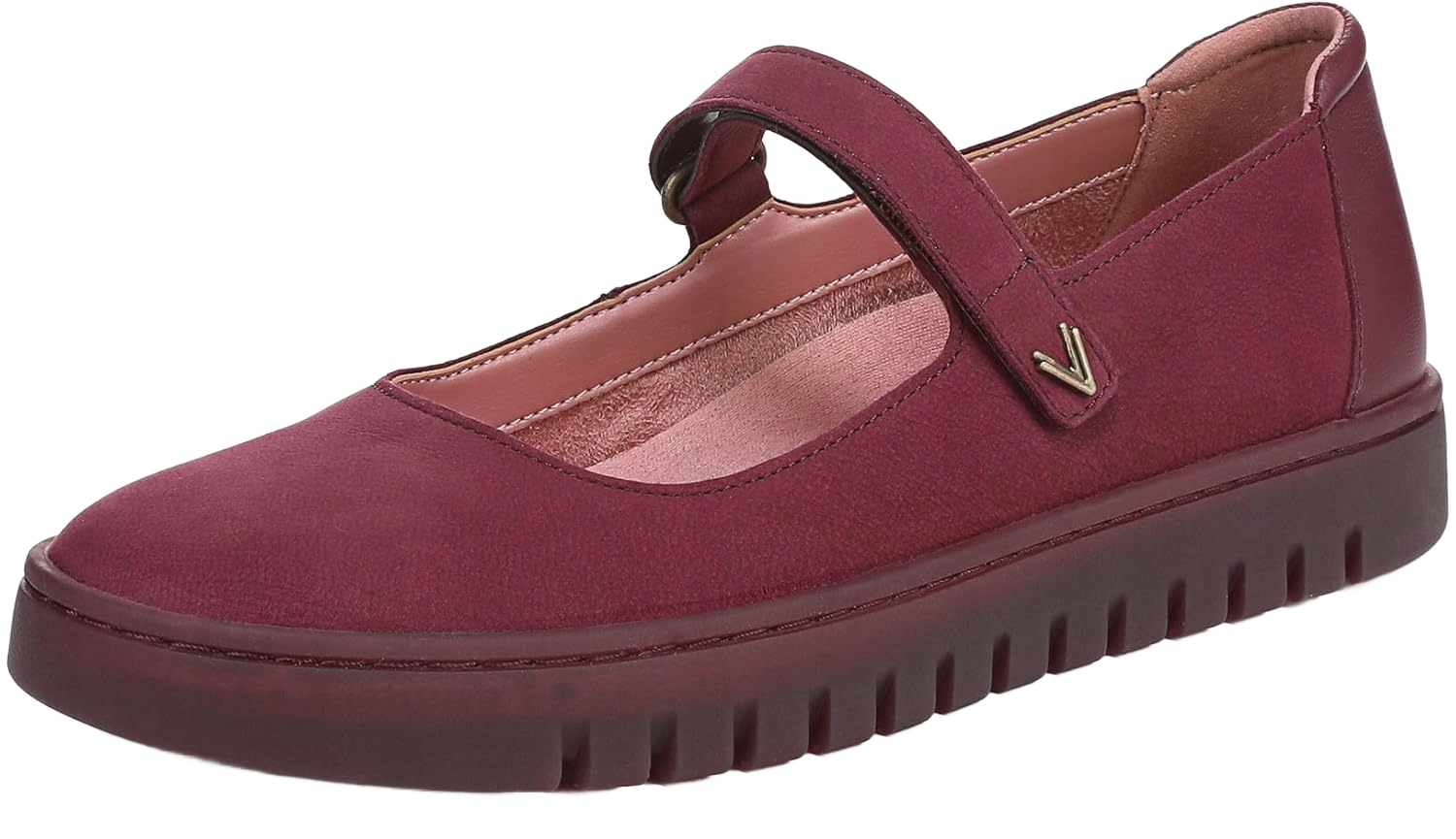 Vionic Vínové Baleríny Ze Semišové Kůže Na Silné Podrážce 39 J0A
