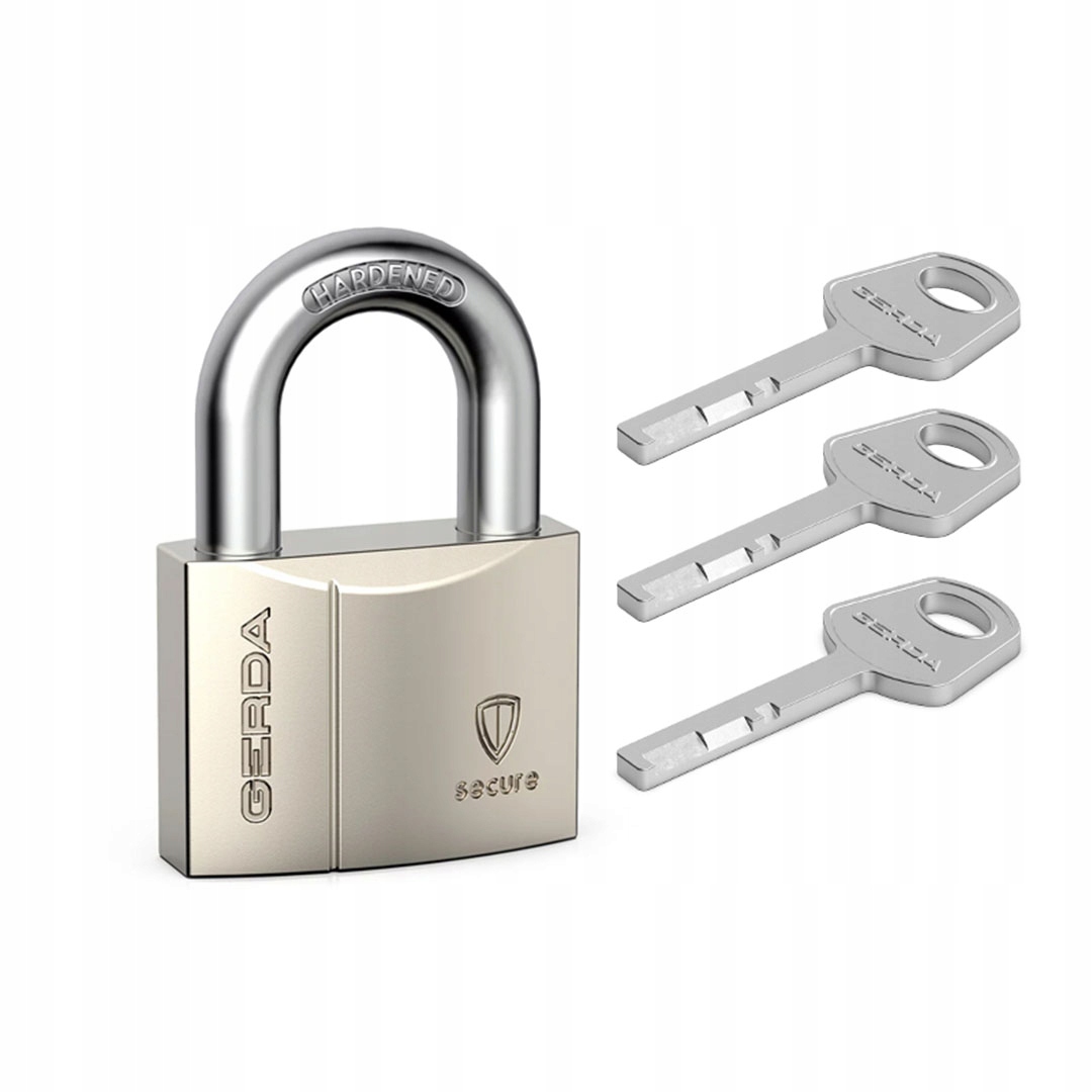 Visací zámek Gerda KSWS-70 Secure, zesílený, saténový nikl, 3 klíče