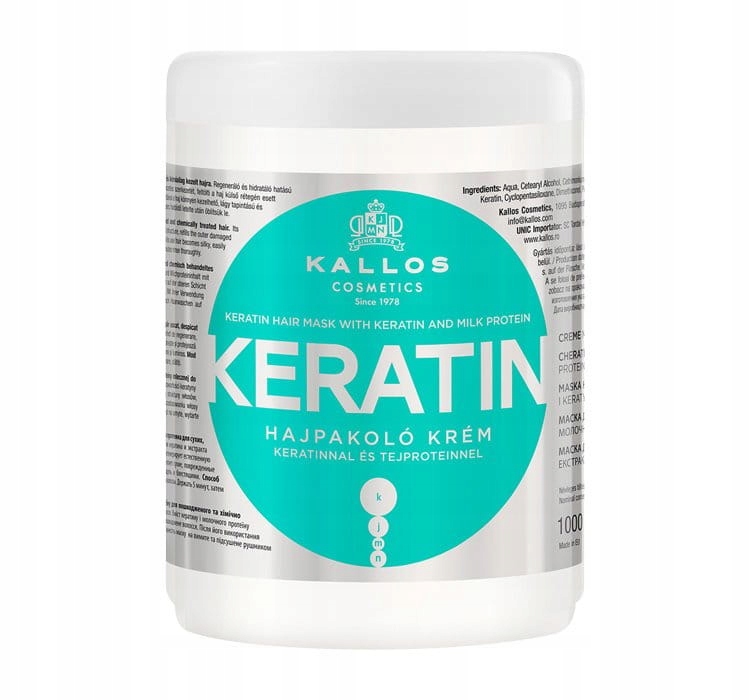 KALLOS KERATIN MASKA DO WŁOSÓW Z KERATYNĄ 1000ML