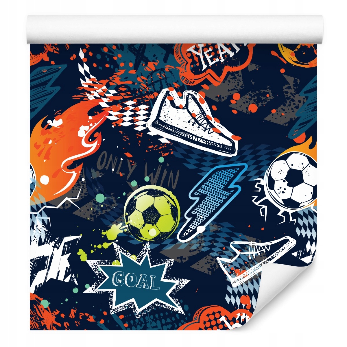 Tapeta Fotbal Vzory Nápisy Sport pro děti