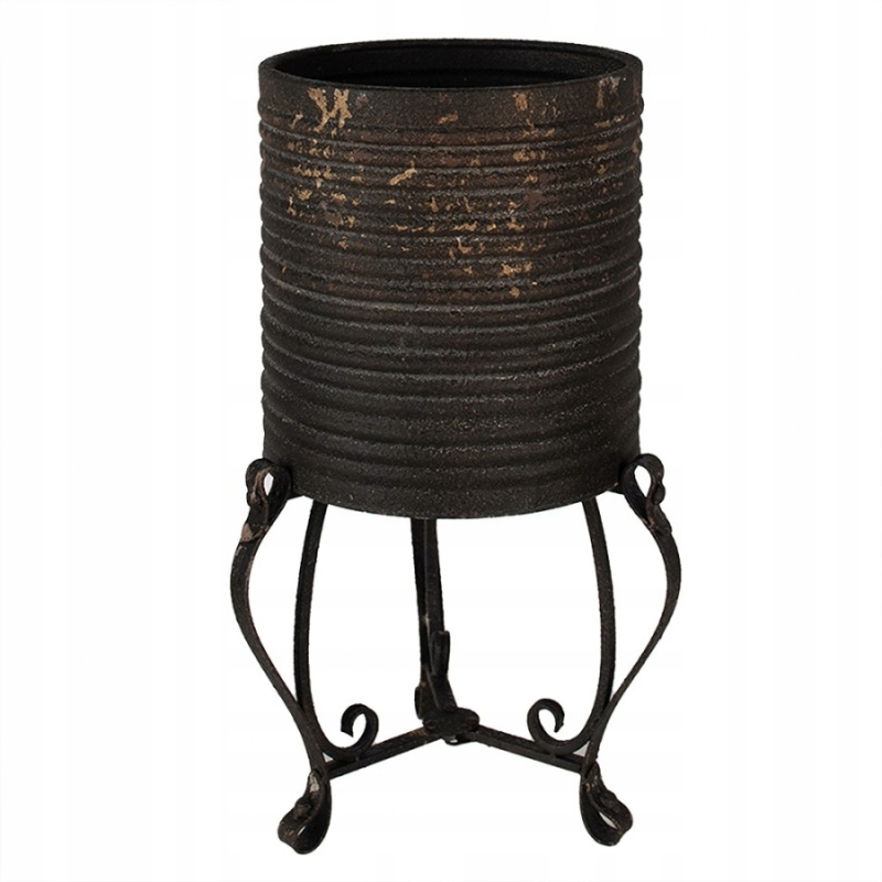 Čierno-zlatý obal na kvetináč na kvetináč s ozdobnými nožičkami 29x53 cm