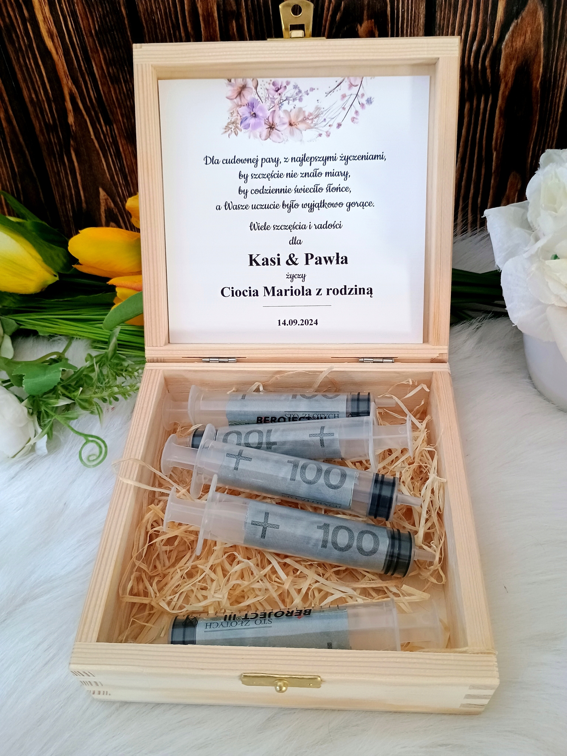 Zastrzyk gotówki na ślub * PREZENT * wesele 5 strzykawek Marka bez marki