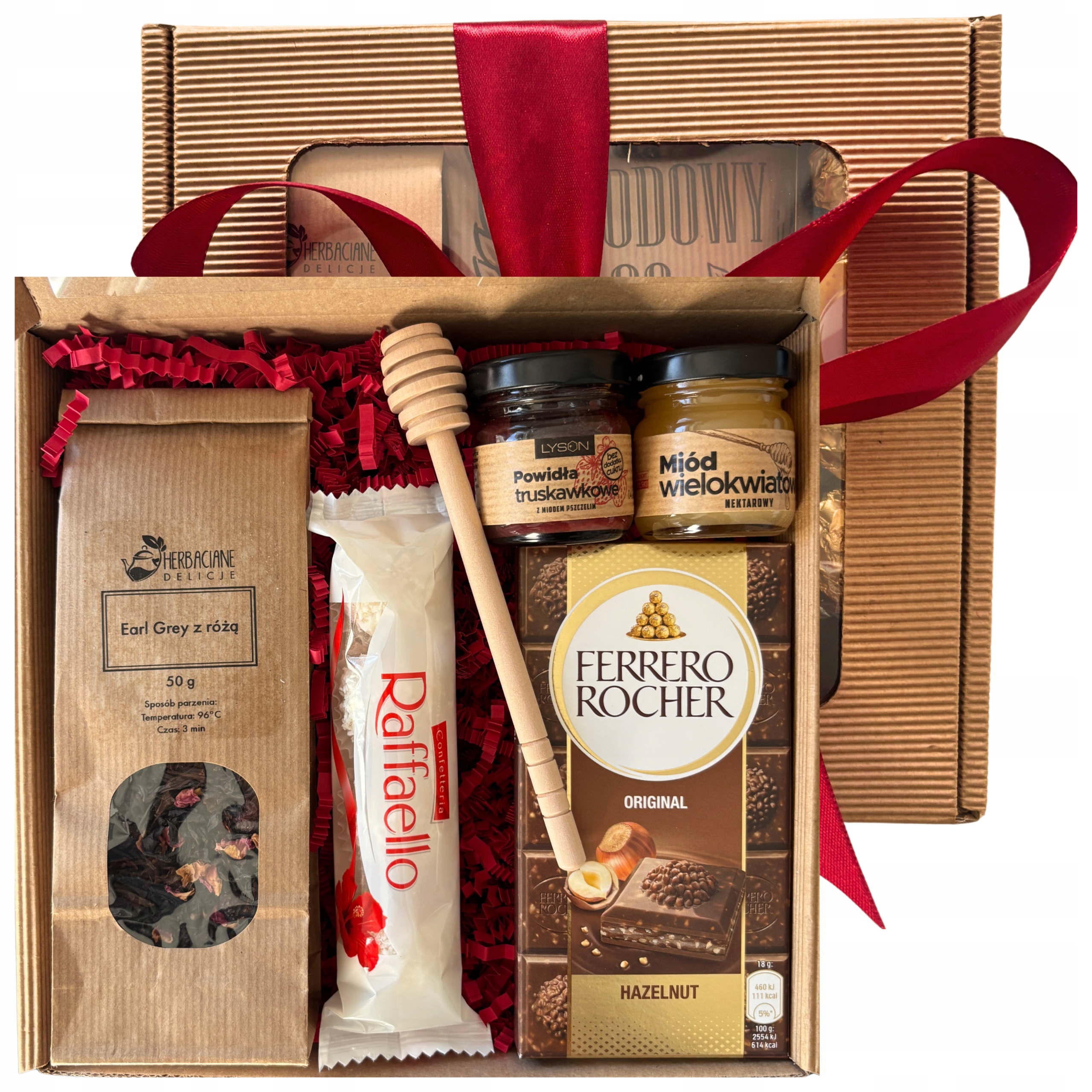 Levně Dárkový Koš Sladkosti Čaj Narozeniny Med Dárek Ke Dni Žen