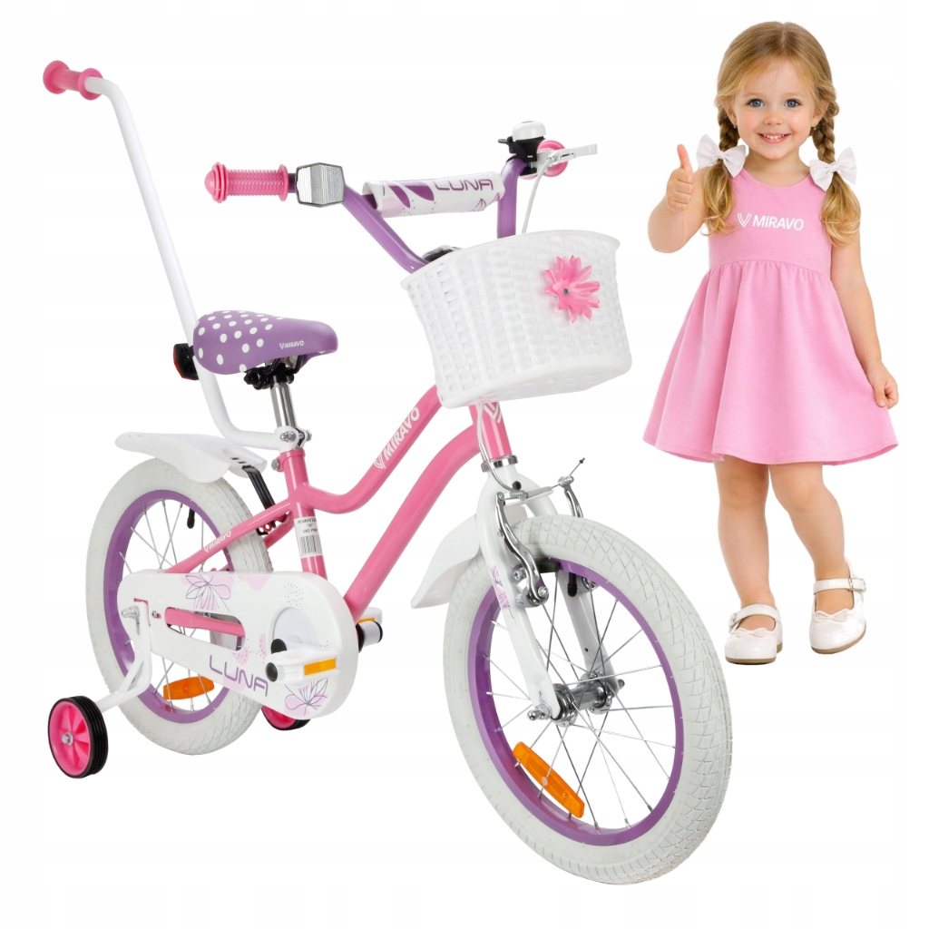 Rowerek Dziecięcy 16 Cali Rower Dla Dziewczynki Koszyk I Prowadnik