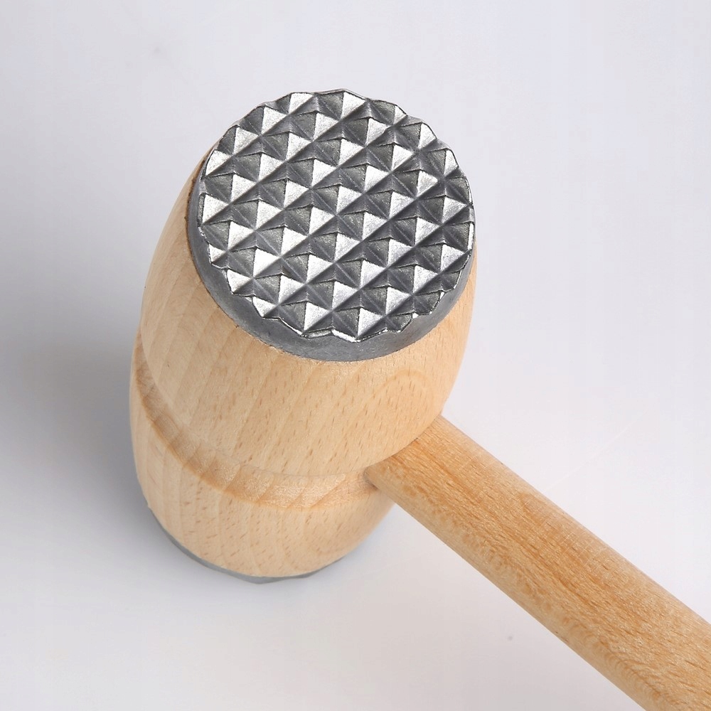 Tłuczek młotek do mięsa kotletów ubijak rozbijak drewniany produkt polski Marka Akces