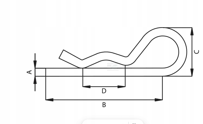 Zawleczka Beta pojedyncza 4 mm Kramp- 50 sztuk Kod producenta CL4EKR