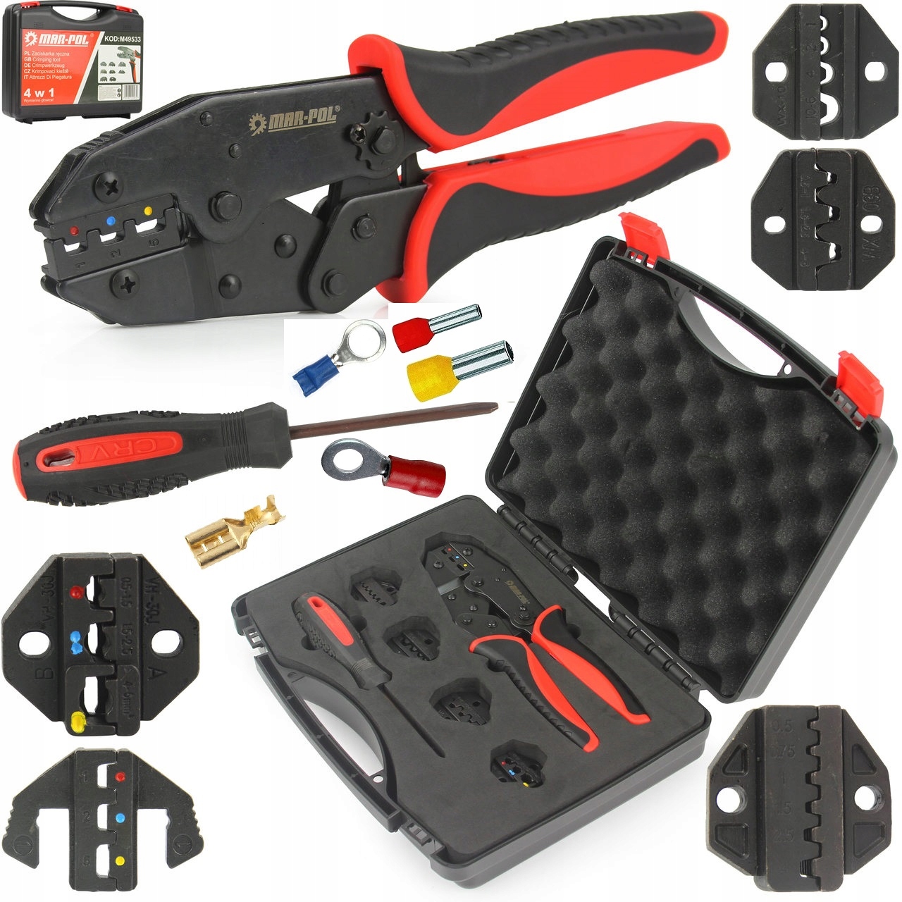 Клещи Обжимные соединители 5 штампов обжимные клещи