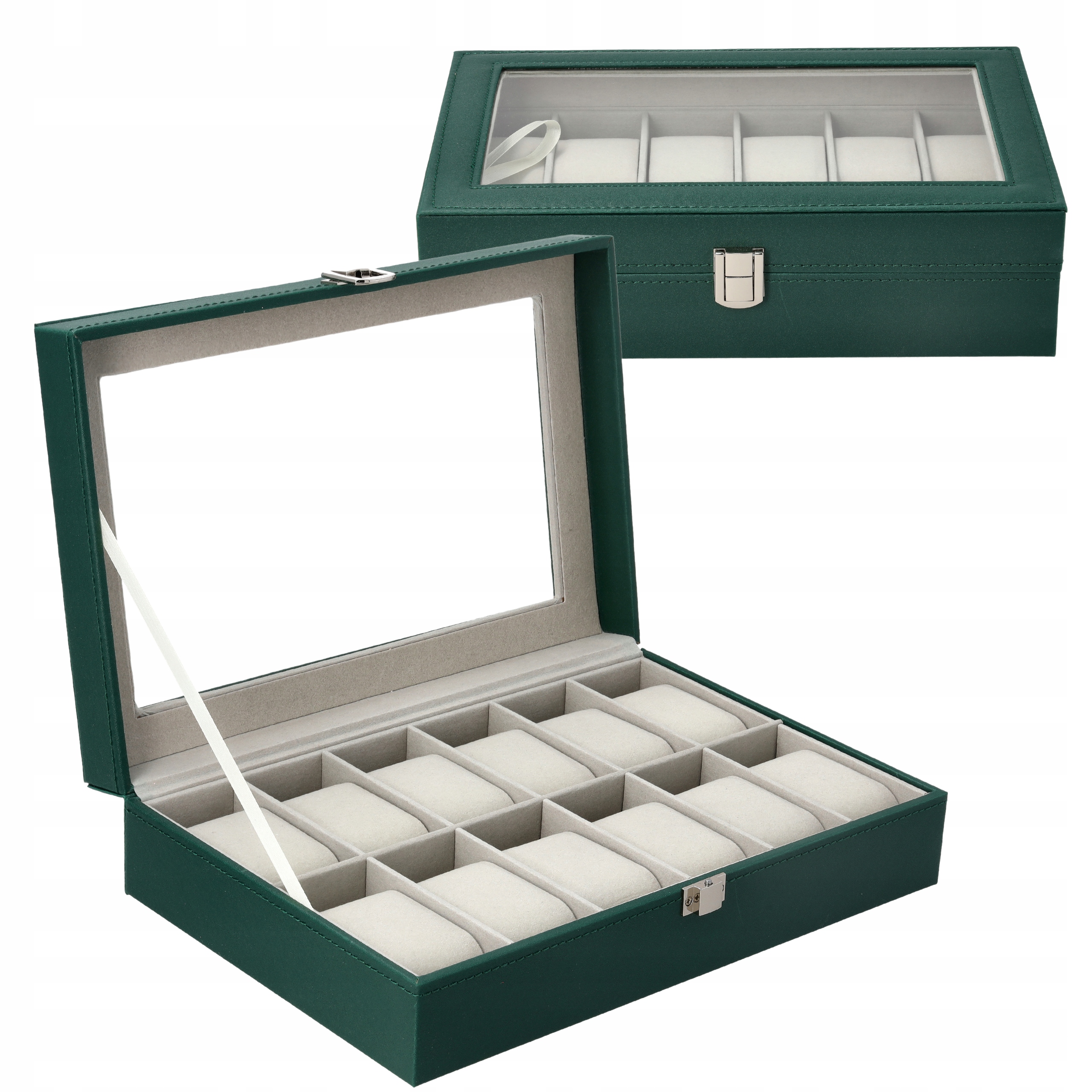 PUDEŁKO ETUI ORGANIZER SZKATUŁKA KASETKA KUFEREK NA ZEGARKI EKOSKÓRA 12 G1
