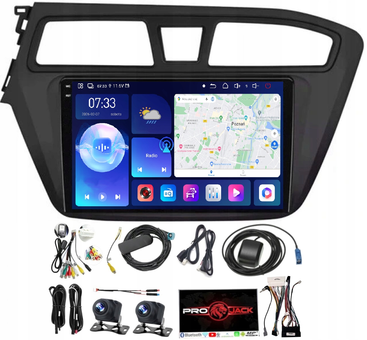 Autorádio S Gps Navigací Android Carplay Hyundai I20 2015-2017 6GB Ram 128GB Rom Sim