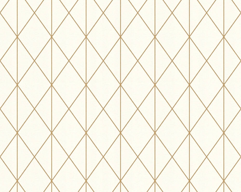 TAPETA ZŁOTE ROMBY KREMOWY GLAMOUR ART DECO