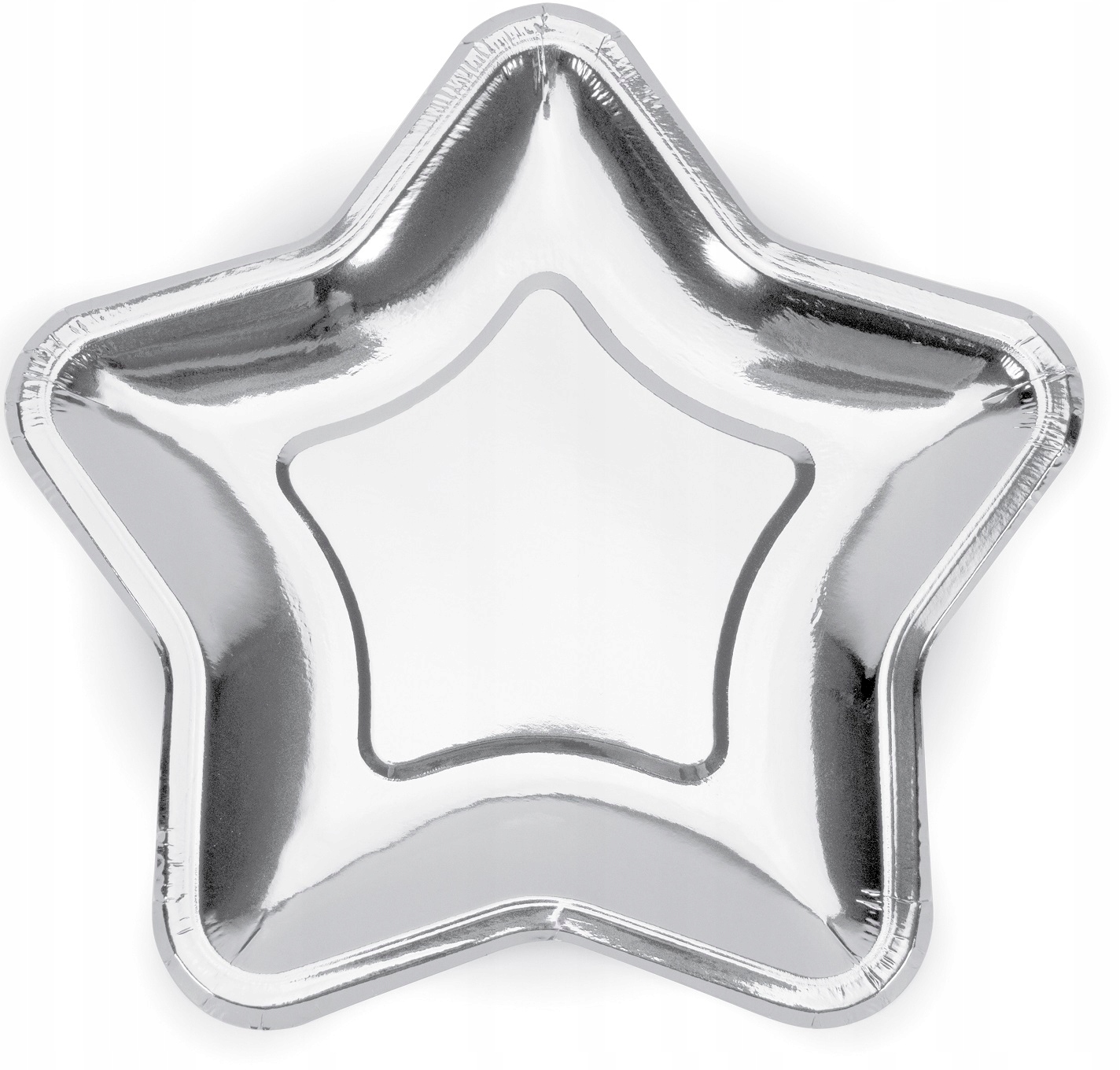 Talerzyki papierowe Gwiazdka Srebrne 18 cm
