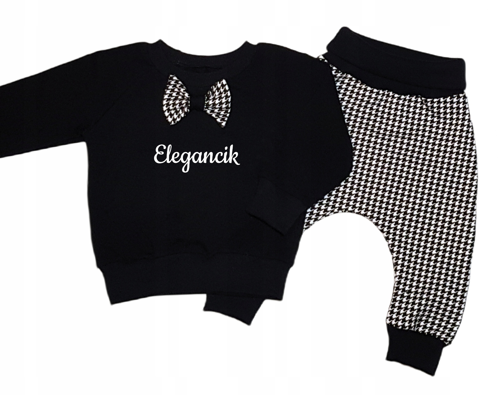 

Dres Elegancik bluza + spodnie baggy w pepitkę 86