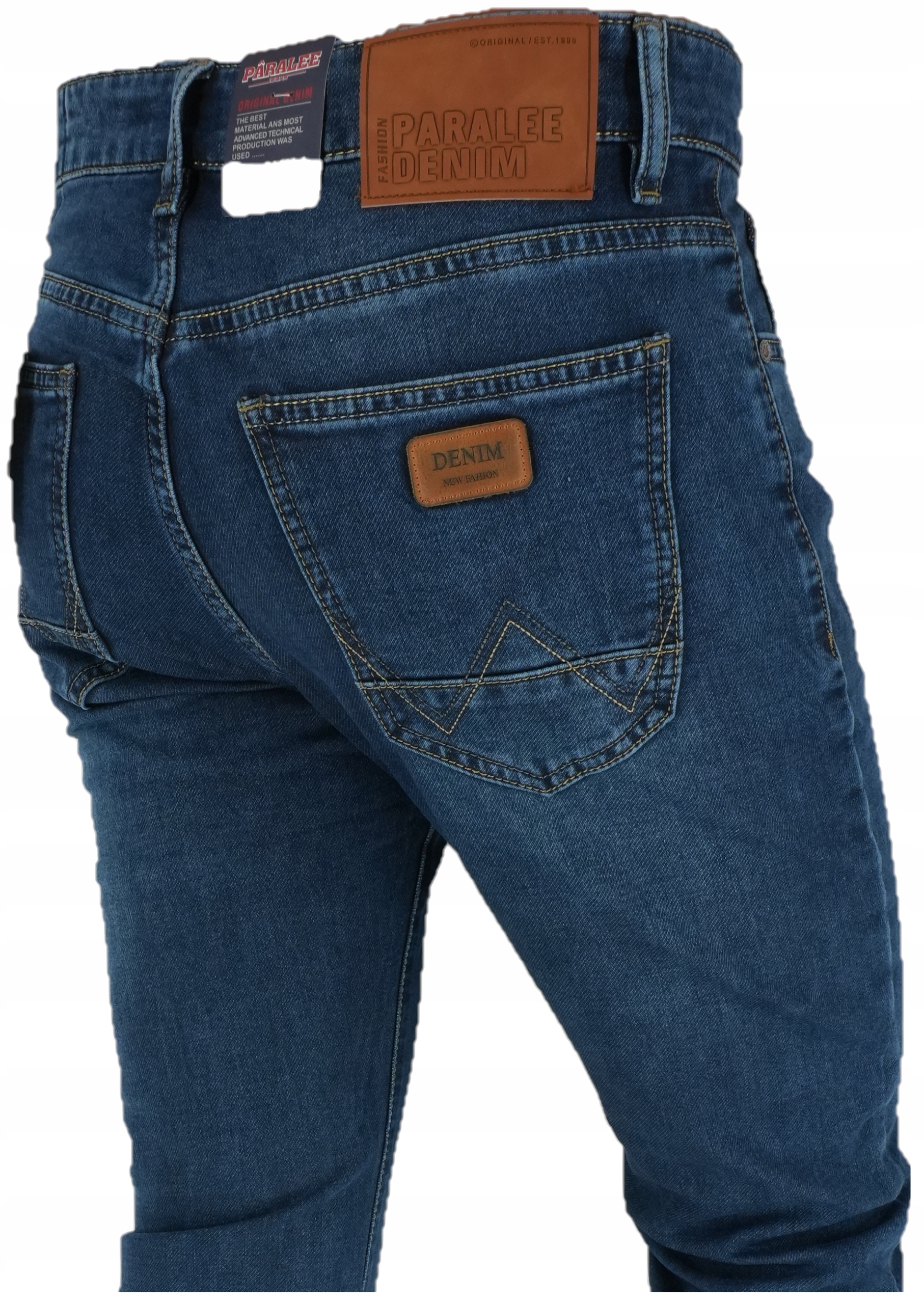 Spodnie Jeansy Niebieskie PA001 Męskie Proste Klasyczne L32 W33