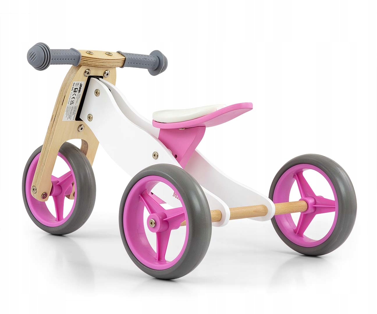Milly Mally Pojazd dla dzieci Jake Classic różowy trójkołowy biegowy 2w1
