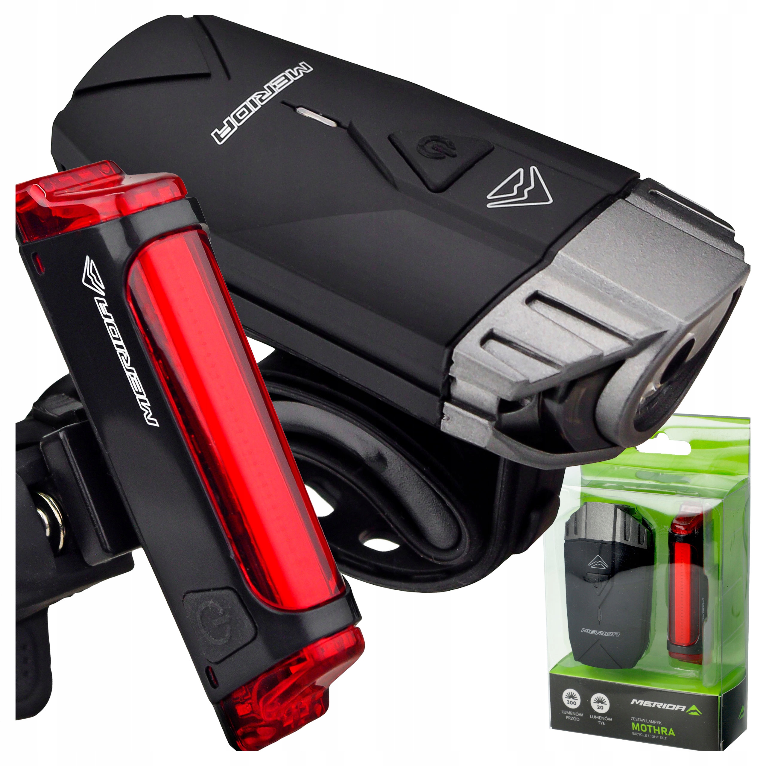 Kompletní Sada Světel Na Kolo Merida Mothra 300 20 lm Cob Led Usb-c