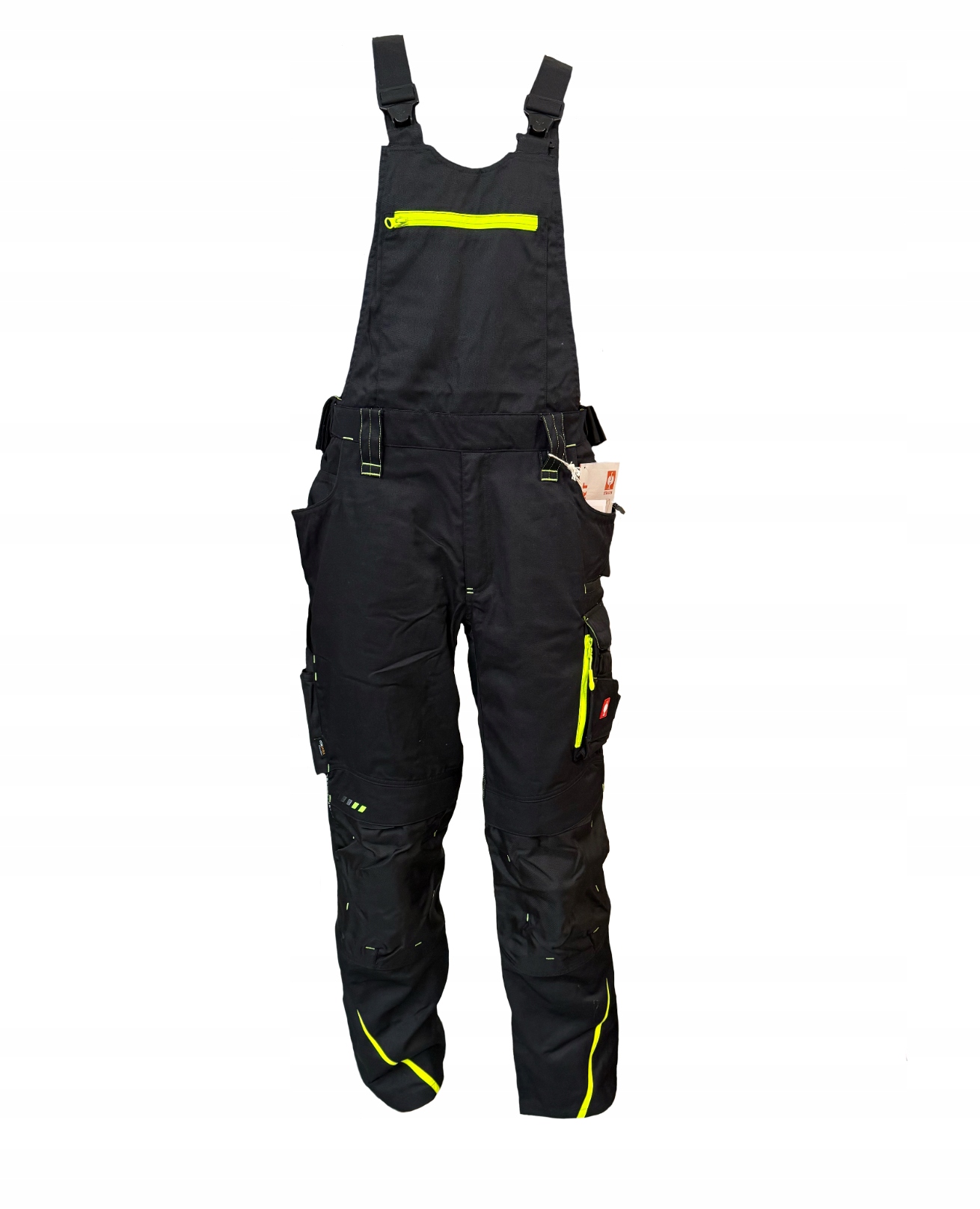 Ogrodniczki e.s.motion 2020 czarno/żółto/pomarańczowe rozmiar 54 Strauss