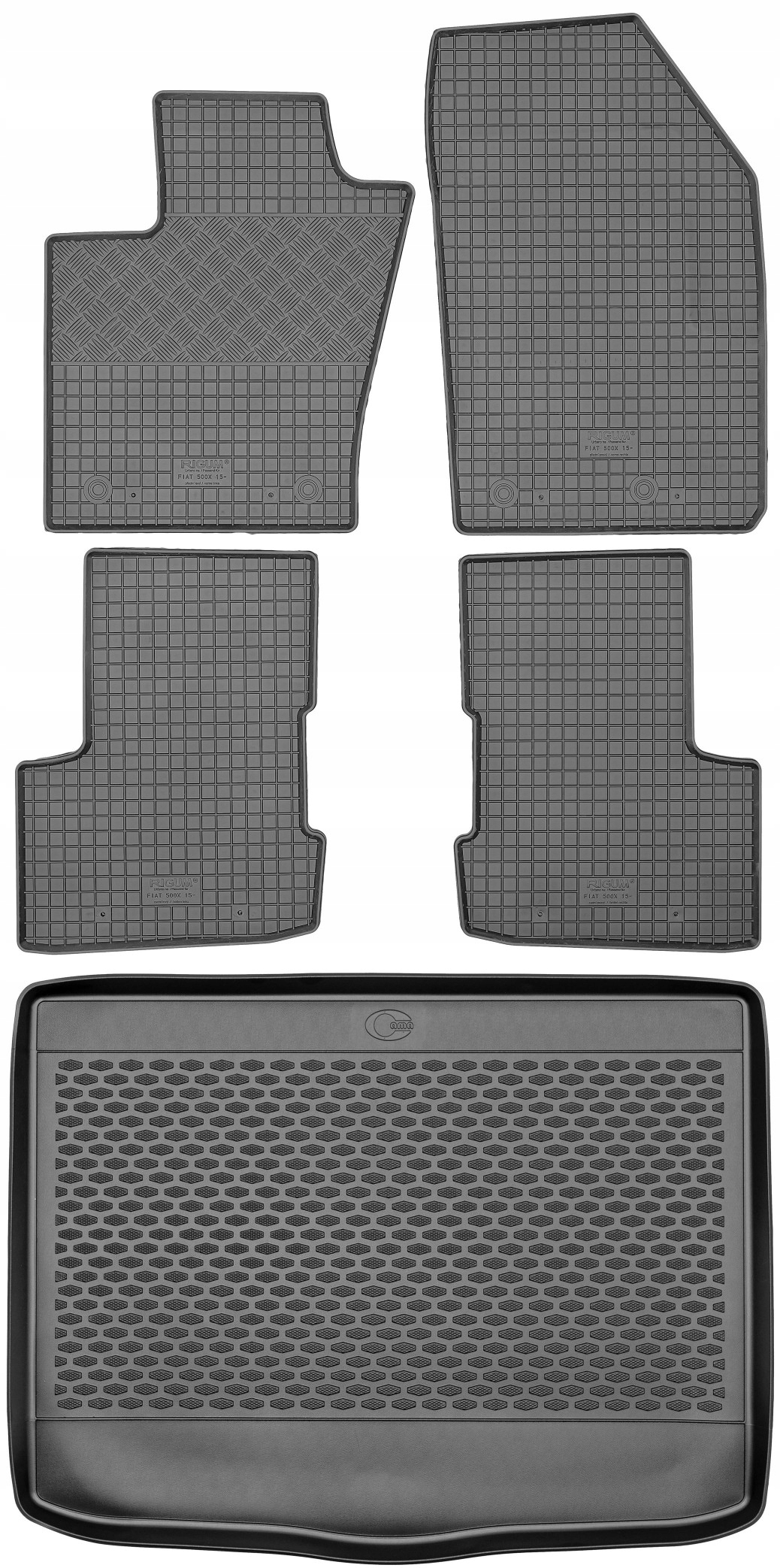 Fiat 500X Crossover 2015- Sada Gumové rohože rohož