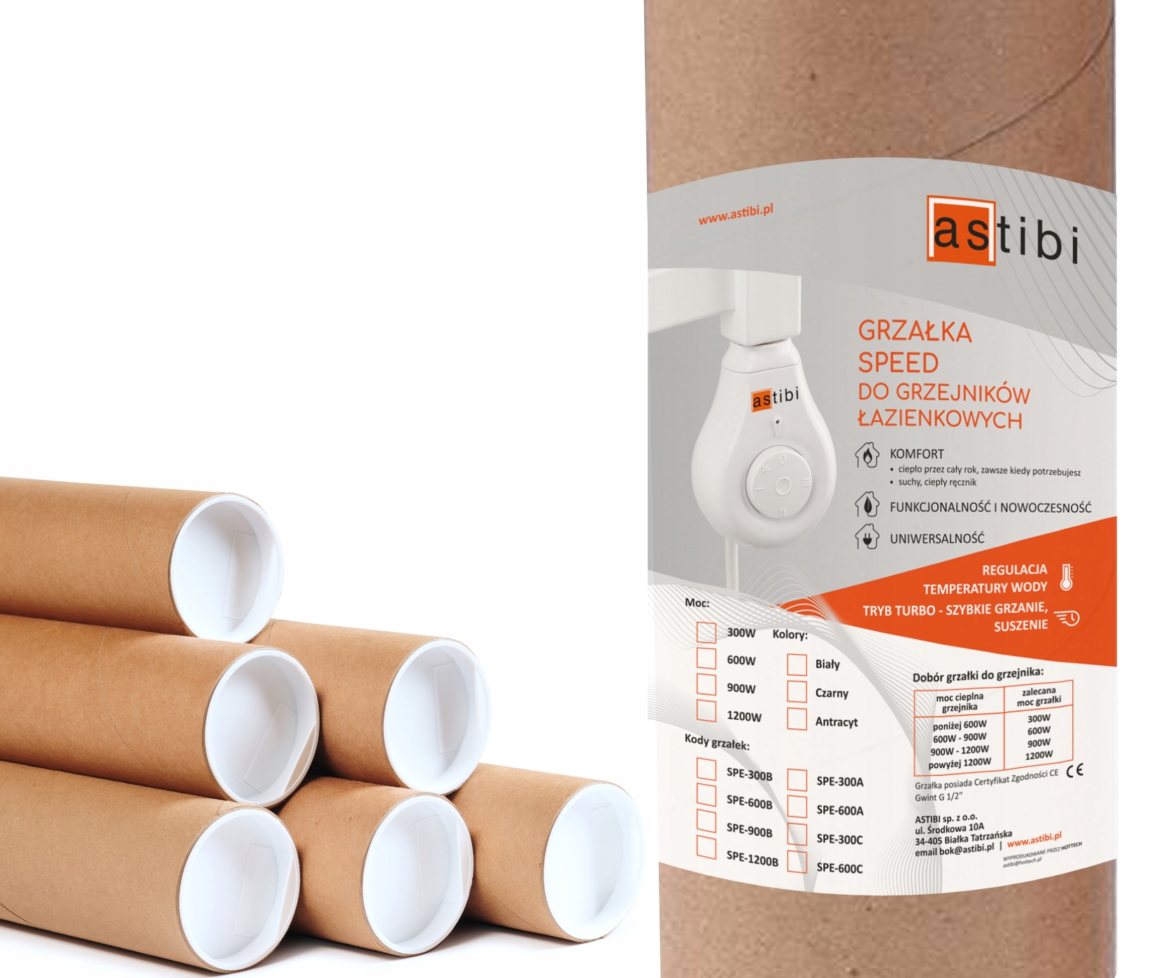 GRZAŁKA GRZEJNIKA ŁAZIENKOWEGO ASTIBI 900W BIAŁA Rodzaj do grzejnika