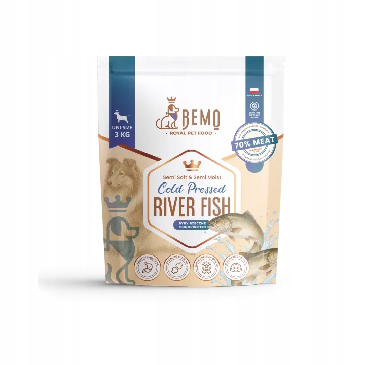 Bemo Cold Pressed River Fish polovlhké krmivo lisované za studena Ryba 3 kg