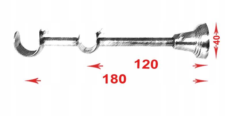 KARNISZ METALOWY PODWÓJNY fi 25 + 19 / 400 cm Materiał wykonania metal
