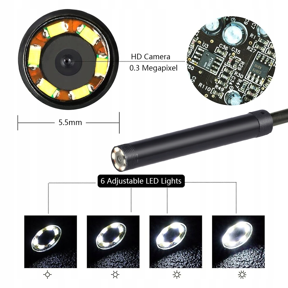 KAMERA INSPEKCYJNA ENDOSKOPOWA ANDROID TELEFON PC USB 3w1 10M EAN (GTIN) 4059457175188