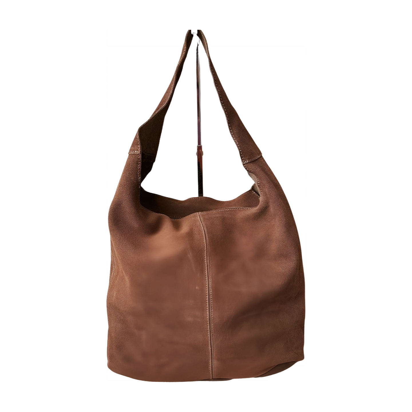 Kabelka shopper přes rameno semišová taupe s prošíváním