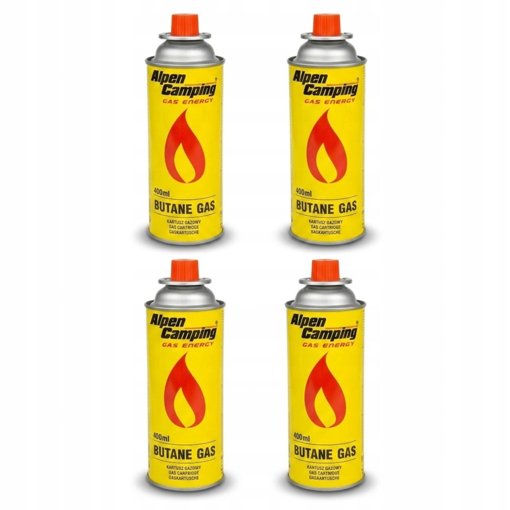 Kartusz Gazowy 400ml Gaz Nabój Do Palnika Gazowego Alpen Camping x4